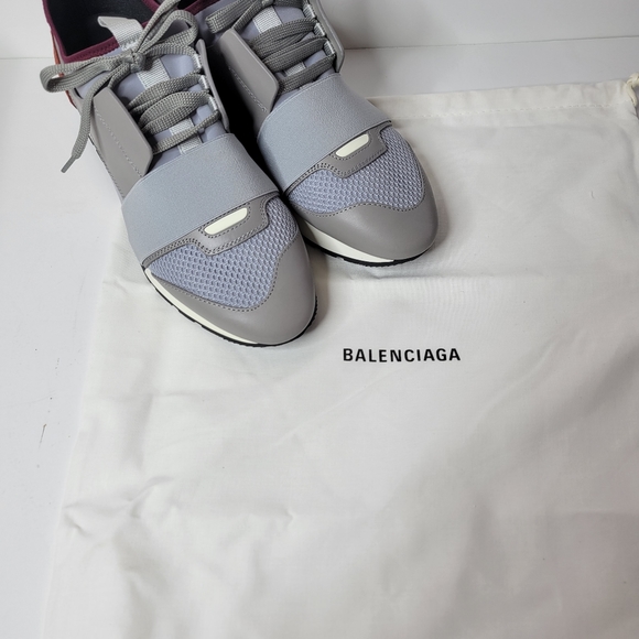 Balenciaga Grey/Burgundy Tess S Gomma Sneaker NIB size 8 / 38 - Picture 4 of 7